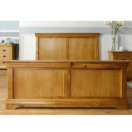 French - Kín Chân 1m4 x 2m : Giường Ngủ Gỗ Sồi - Tự Nhiên